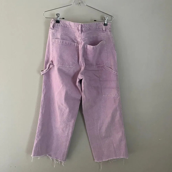 Pacsun Womens Purple Baggy Carpenter Jeans 26 Straight Leg Raw Hem Wide Leg - Picture 3 of 12